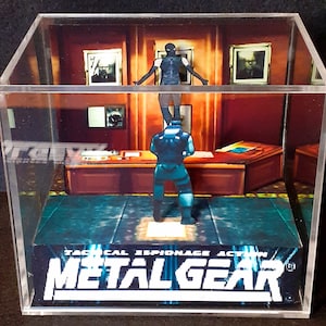 Metal Gear Solid Cube Diorama - 3D Videogame - Gift for Gamer - Shadow Box - Miniature