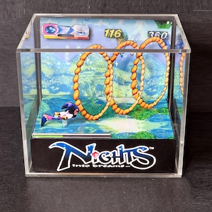 Nights Into Dreams Cube Diorama - 3D Videogame - Gift for Gamer - Shadow Box - Miniature
