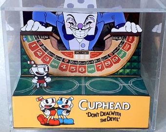 Cuphead Cube Diorama - 3D Videogame - Gift for Gamer - Shadow Box - Miniature