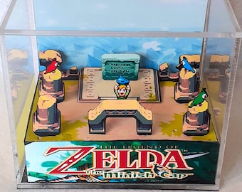 Zelda The Minish Cap Cube Diorama - 3D Videogame - Gift for Gamer - Shadow Box - Miniature