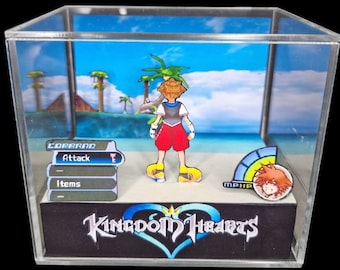 Kingdom Hearts Cube Diorama -3D Videogame - Gift for Gamer - Shadow Box - Miniature