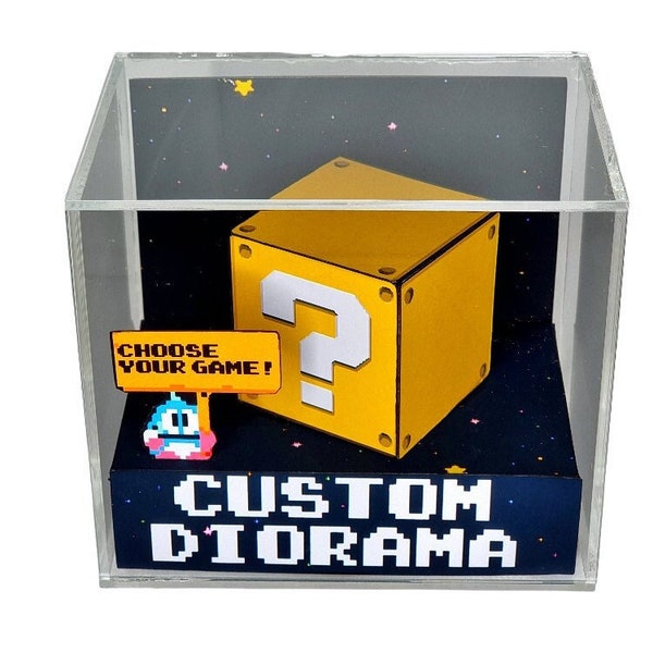 Custom Diorama - Personalized shadowbox - 3D Videogame - Gift for Gamer - Shadow Box - Miniature - Cube Diorama