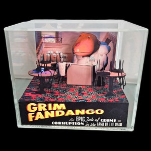 Grim Fandango Cube Diorama - 3D Videogame - Gift for Gamer - Shadow Box - Miniature