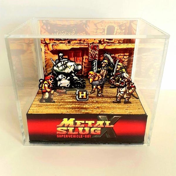 Metal Slug X Cube Diorama - 3D Videogame - Gift for Gamer - Shadow Box - Miniature