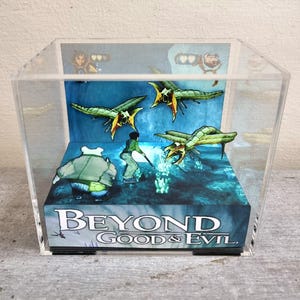 Beyond Good & Evil Acrylic Cube Diorama, Handmade PS2 Adventure Game Display