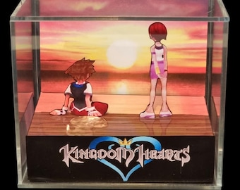 Kingdom Hearts Acrylic Cube Diorama, Handmade PS2 RPG Display