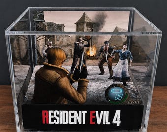 Resident Evil 4 3D Shadow Box | Leon Kennedy Horror Game Wall Art