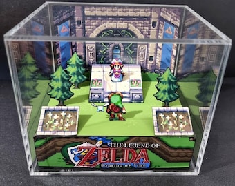 Legend of Zelda Acrylic Cube Diorama, Personalized Anniversary Gift