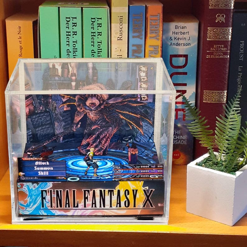 Final Fantasy X Cube Diorama -3D Videogame - Gift for Gamer - Shadow Box - Miniature image 6