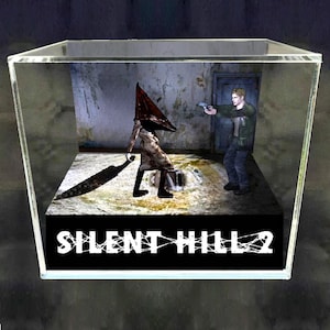 Silent Hill 2 Cube Diorama - 3D Videogame - Gift for Gamer - Shadow Box - Miniature