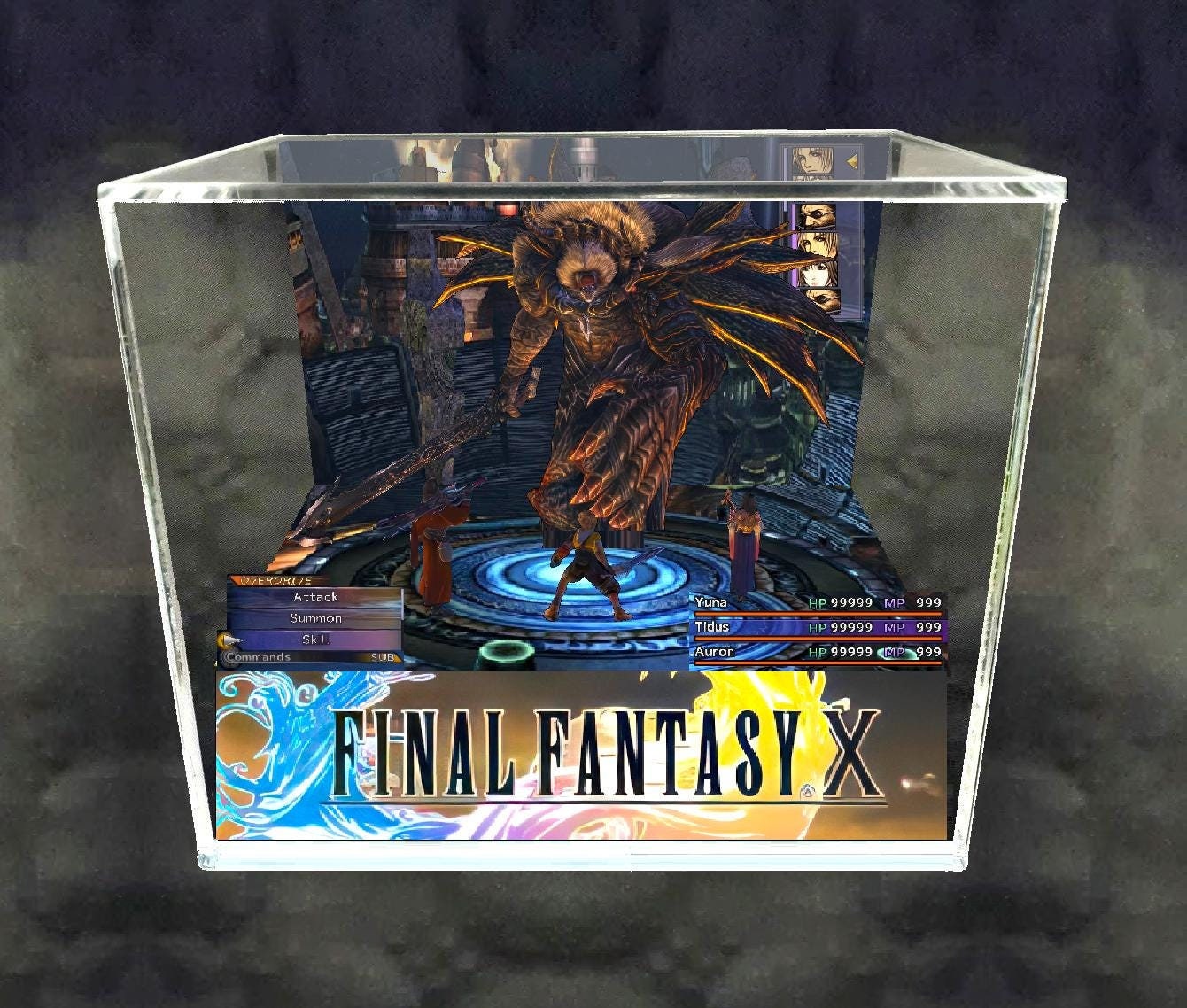 Final Fantasy X Cube Diorama -3D Videogame - Gift for Gamer - Shadow Box - Miniature
