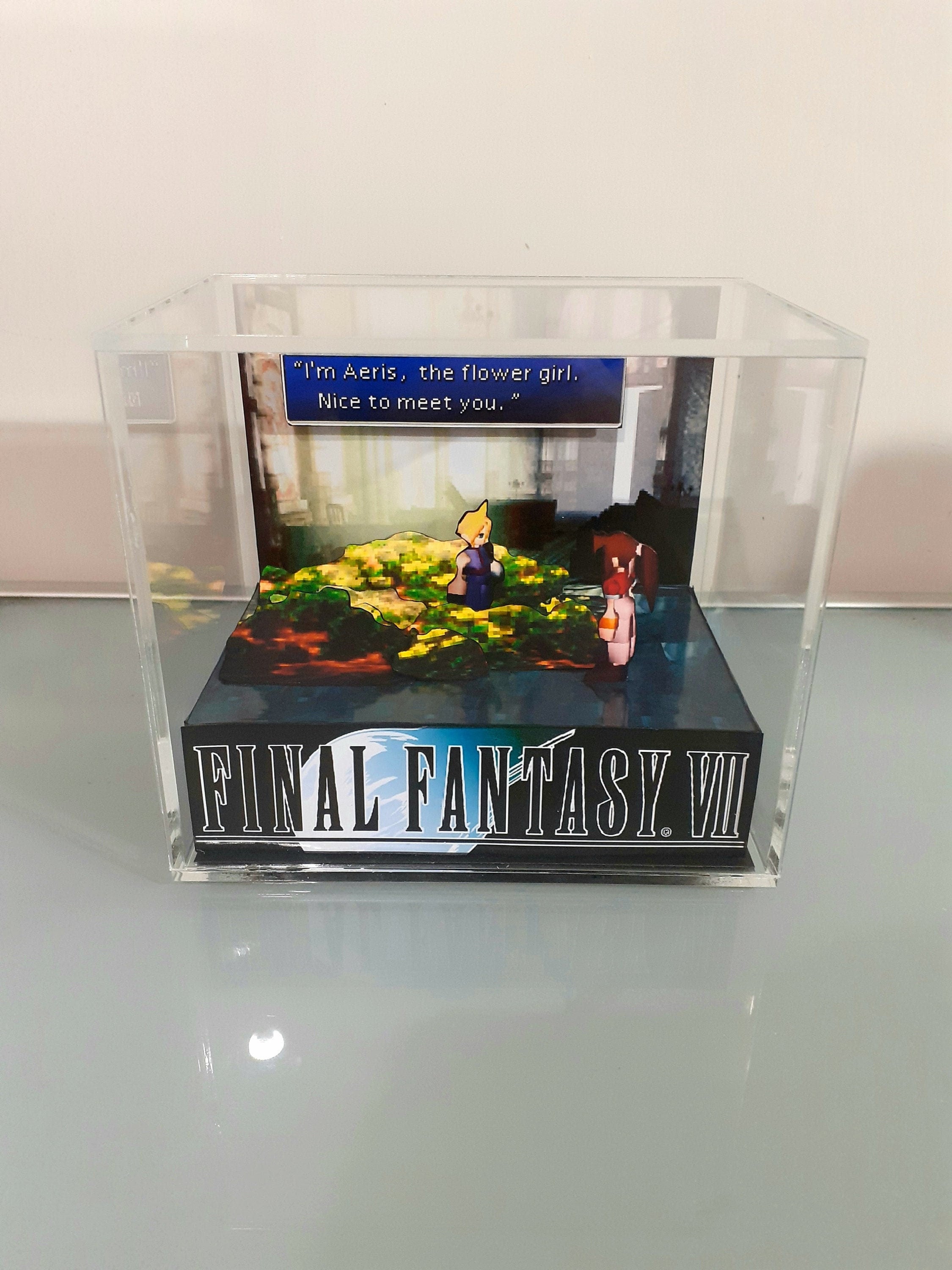 Final Fantasy VII Cube Diorama -3D Videogame - Gift for