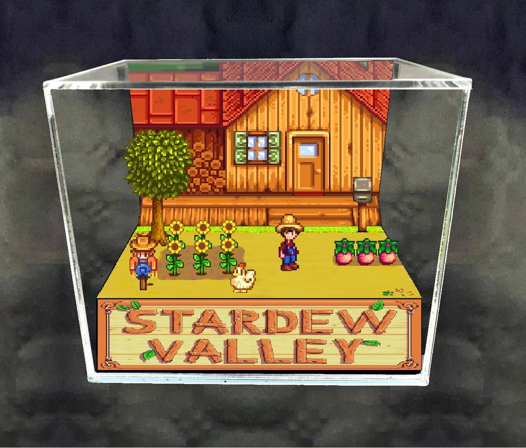 Stardew Valley Cube Diorama 3D Videogame Gift for Gamer Shadow Box