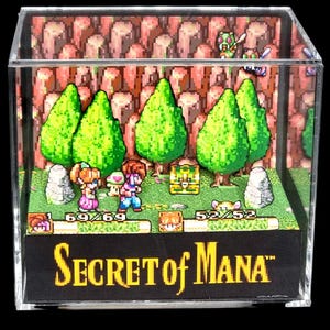 Secret of Mana Acrylic Cube Diorama, Handmade SNES RPG Display