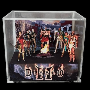 Diablo 2 Cube Diorama - 3D Videogame -- Resurrected - Gift for Gamer - Shadow Box - Miniature