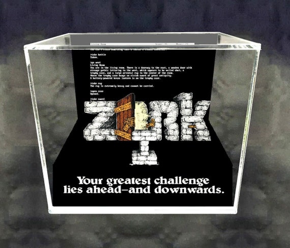 Zork Cube Diorama - 3D Videogame - Gift for Gamer - Shadow Box