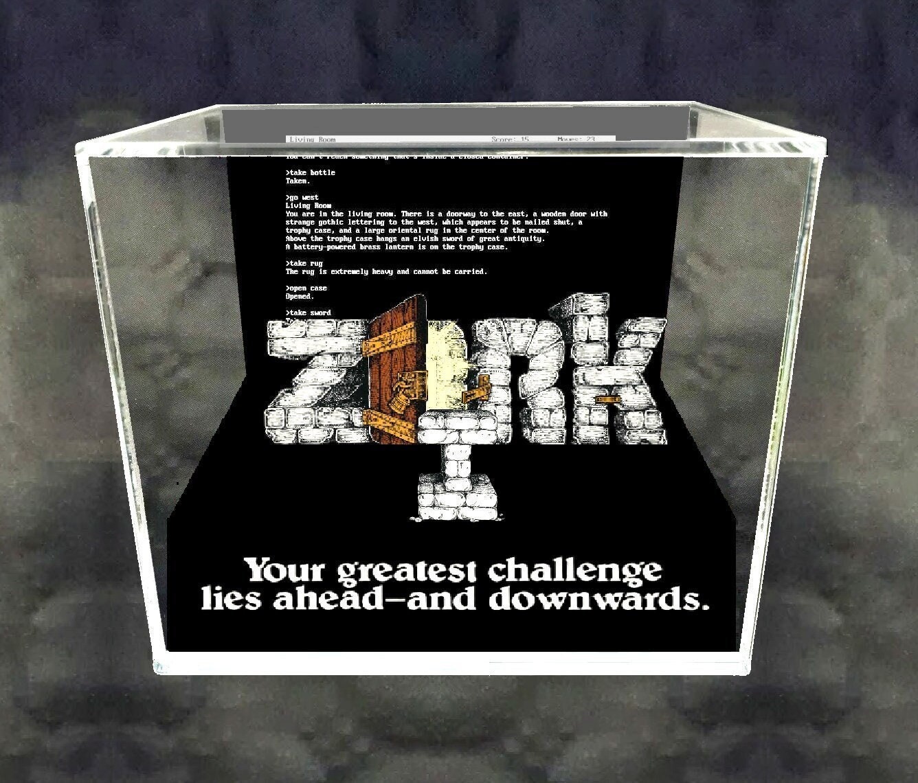 Zork Cube Diorama - 3D Videogame - Gift for Gamer - Shadow Box