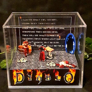 Diablo Cube Diorama - 3D Videogame - Gift for Gamer - Shadow Box - Miniature
