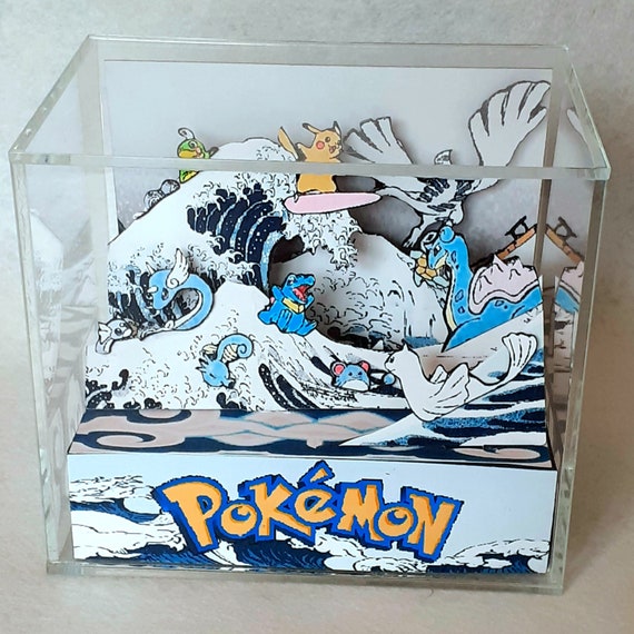 Pokemon: Great Wave Cube Diorama - 3D Videogame - Gift for Gamer