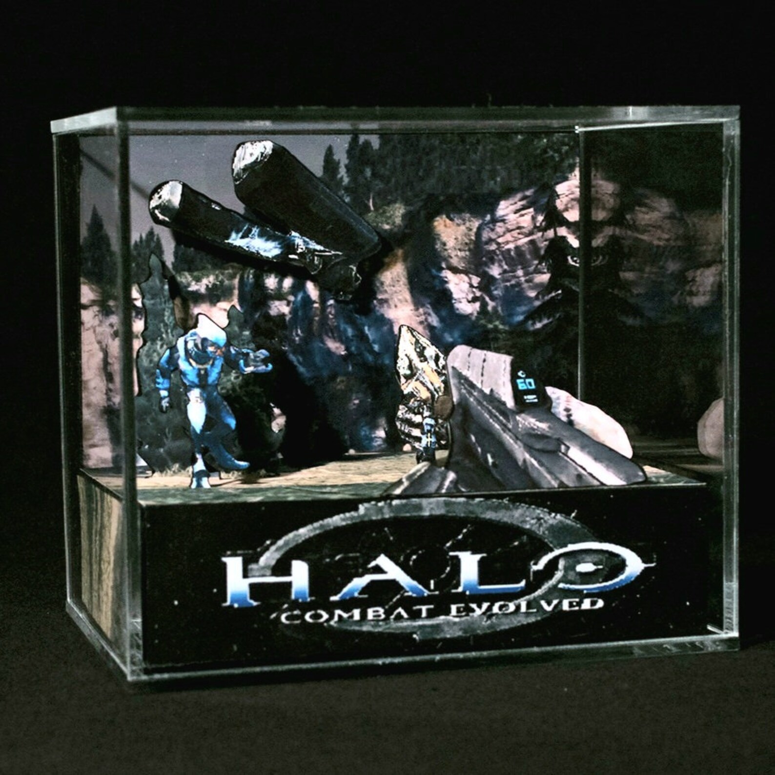 Halo 3D Cube Diorama 3D Videogame Cube Diorama halo Halo Etsy