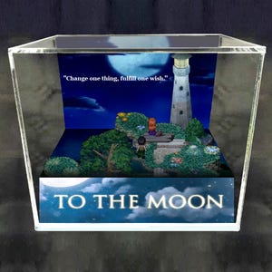 To the Moon - 3D Videogame - Gift for Gamer - Shadow Box - Miniature