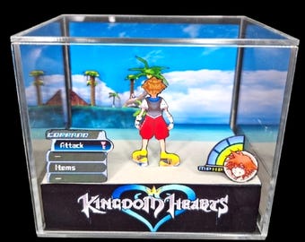 Kingdom Hearts Acrylic Cube Diorama, Handmade PS2 RPG Display