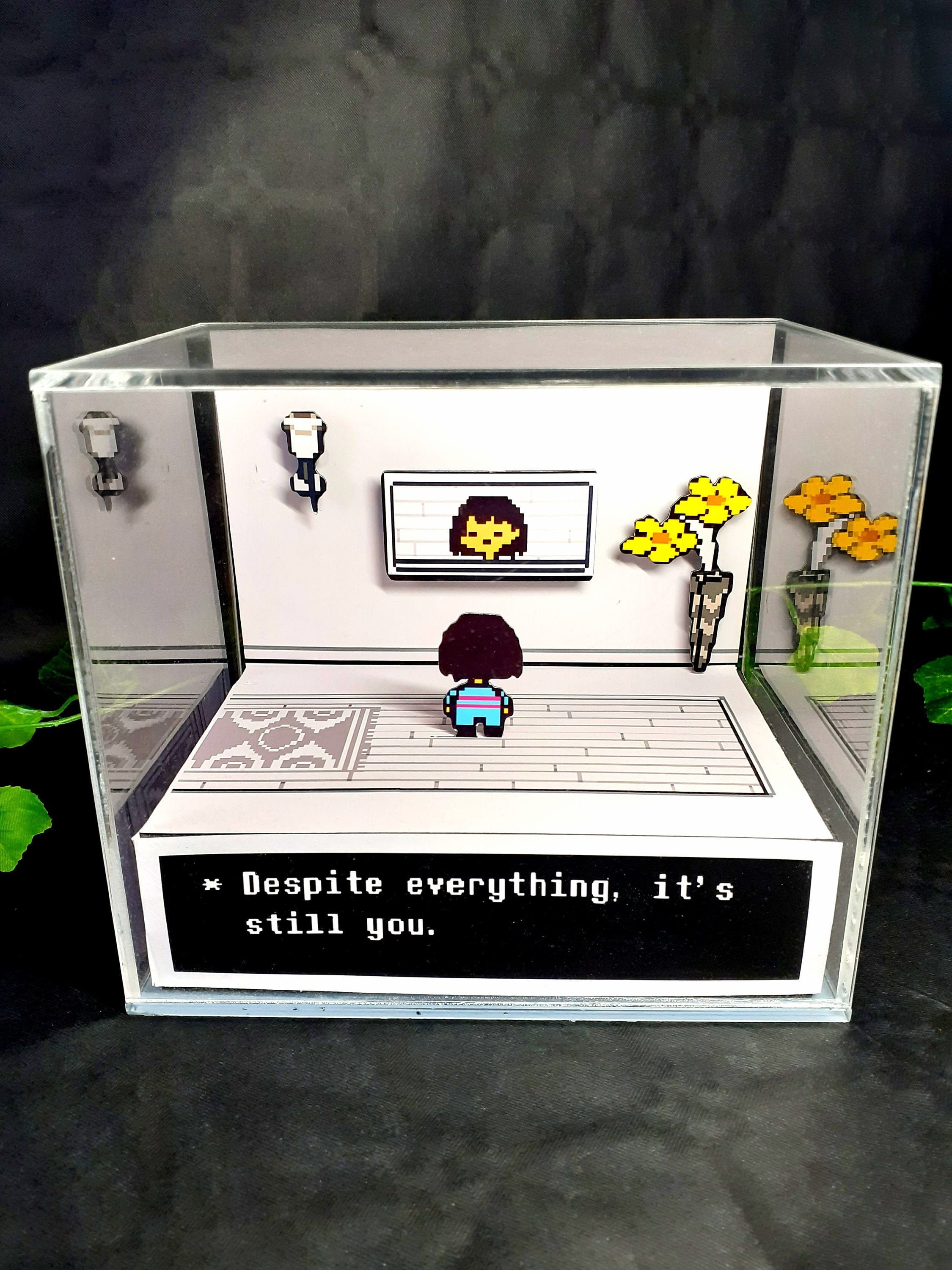 Undertale Despite Everything Cube Diorama - 3D Videogame - Gift