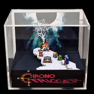 Chrono Trigger Eclipse Cube Diorama - 3D Videogame - Gift for Gamer - Shadow Box - Miniature