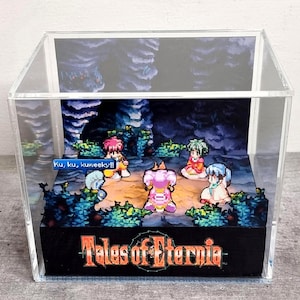 Tales of Eternia Acrylic Cube Diorama, Handmade PS1 RPG Display