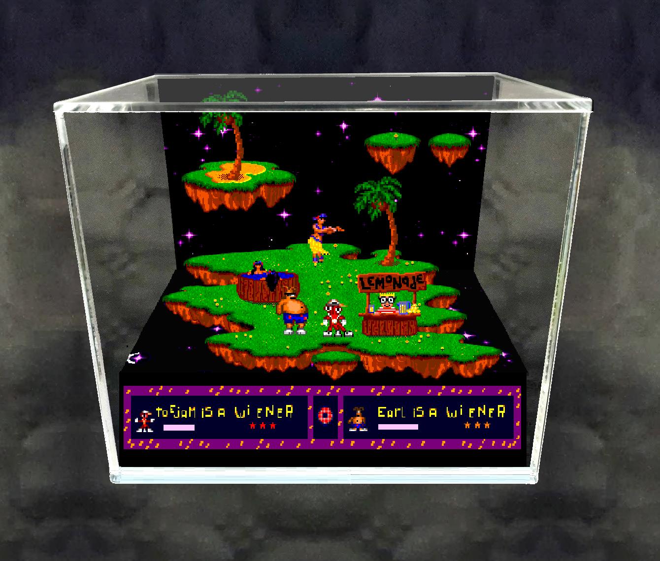 johnellam （ジョン・エラム） シャドウボックス　おもちゃ屋さん Toejam & Earl - 3D Videogame - Gift for Gamer - Shadow Box