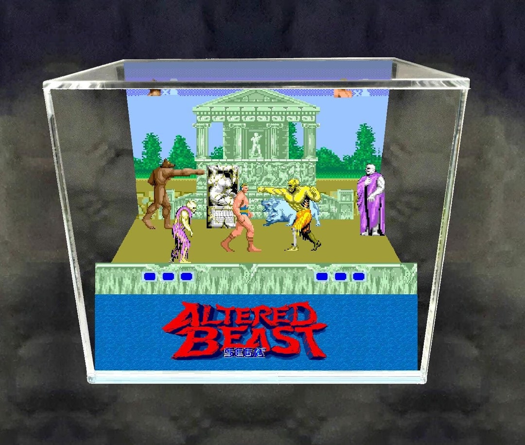 Altered Beast Cube Diorama - 3D Videogame - Gift for Gamer - Shadow Box ...