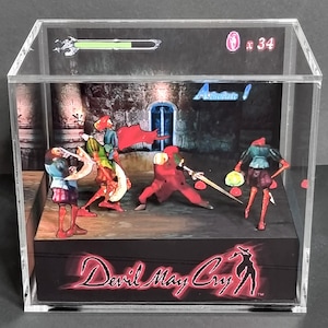 Devil May Cry Cube Diorama - 3D Videogame - Gift for Gamer - Shadow Box - Miniature