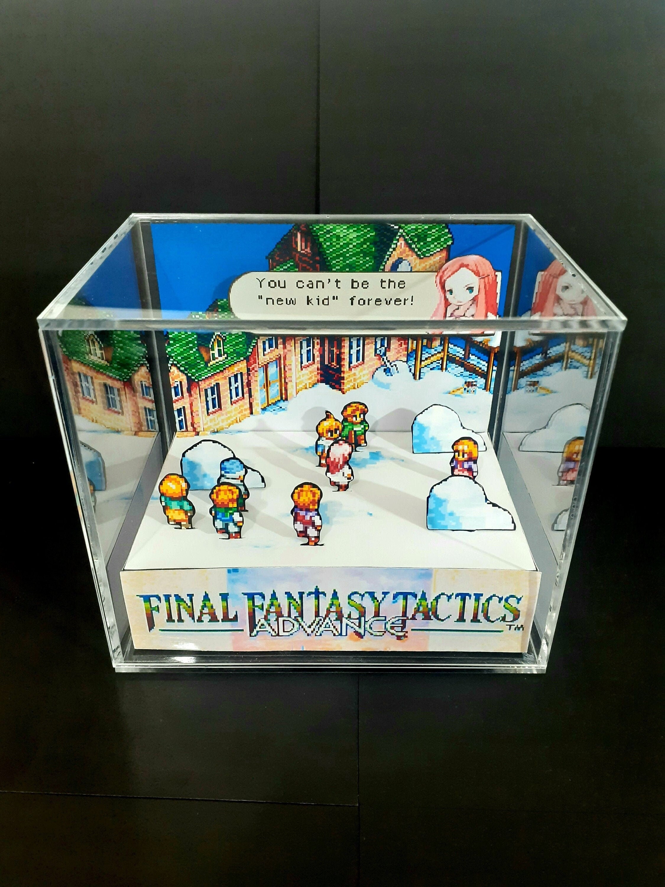 Final Fantasy Tactics Cube Diorama - 3D videogame - Gift for Gamer