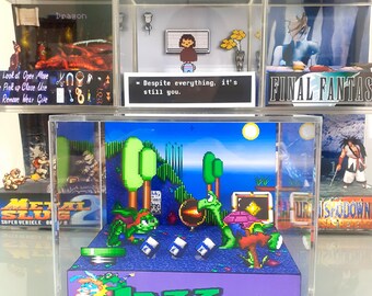 Jazz Jackrabbit Cube Diorama - 3D Videogame - Gift for Gamer
