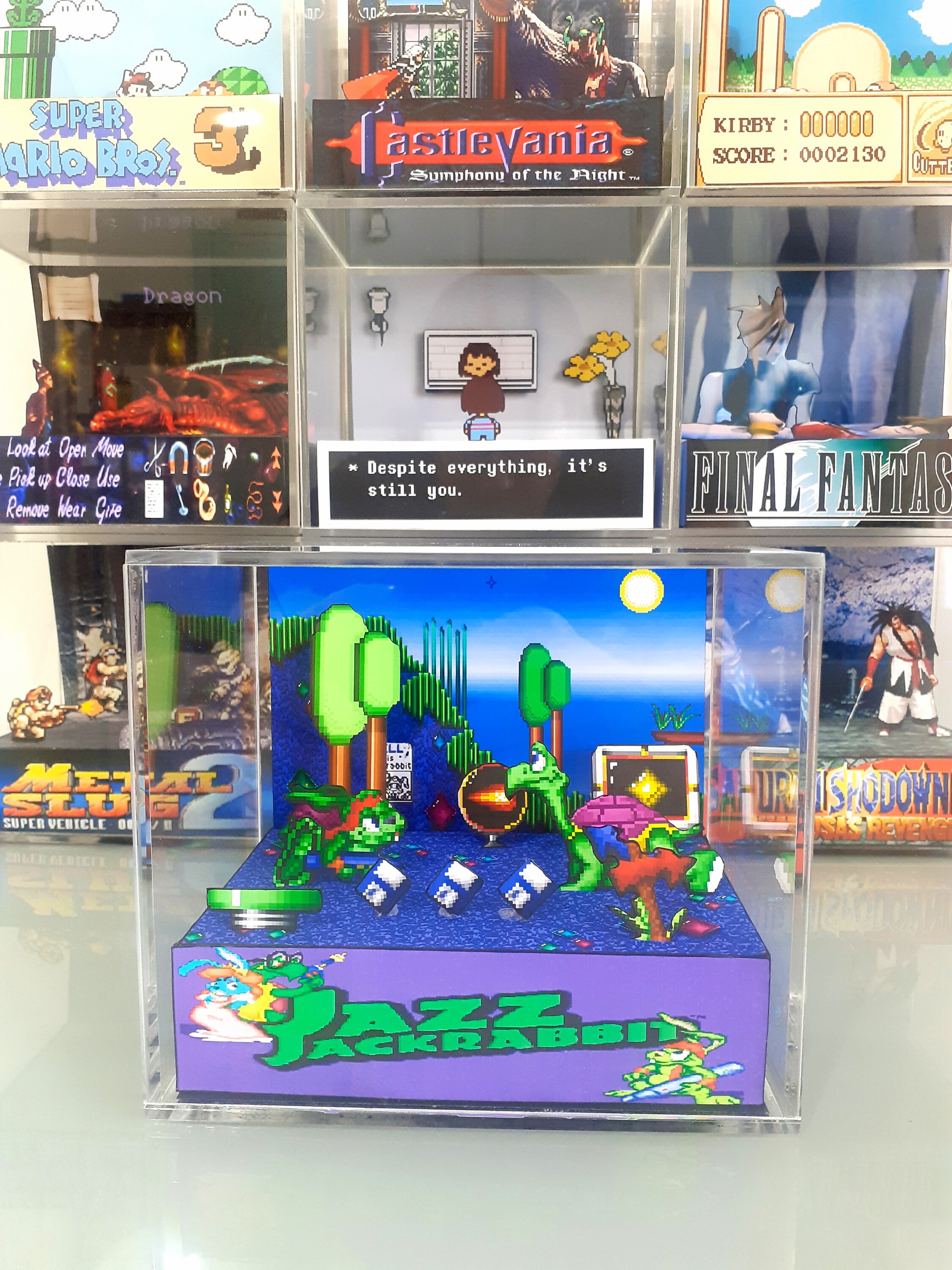 Jazz Jackrabbit Cube Diorama - 3D Videogame - Gift for Gamer