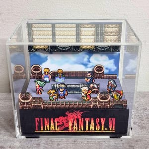 Final Fantasy VI Cube Diorama -3D Videogame - Gift for Gamer - Shadow Box - Miniature