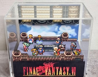 Final Fantasy VI Cube Diorama -3D Videogame - Gift for Gamer - Shadow Box - Miniature