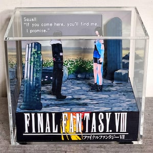 Final Fantasy VIII Acrylic Cube Diorama, Handmade PS1 RPG Display