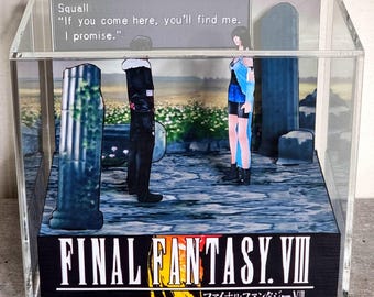 Final Fantasy VIII Acrylic Cube Diorama, Handmade PS1 RPG Display