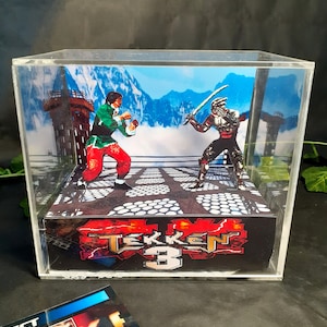 Tekken 3 Cube Diorama - 3D Videogame - Gift for Gamer - Shadow Box - Miniature
