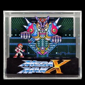 Mega Man X Cube Diorama - 3D Videogame - Gift for Gamer - Shadow Box - Miniature