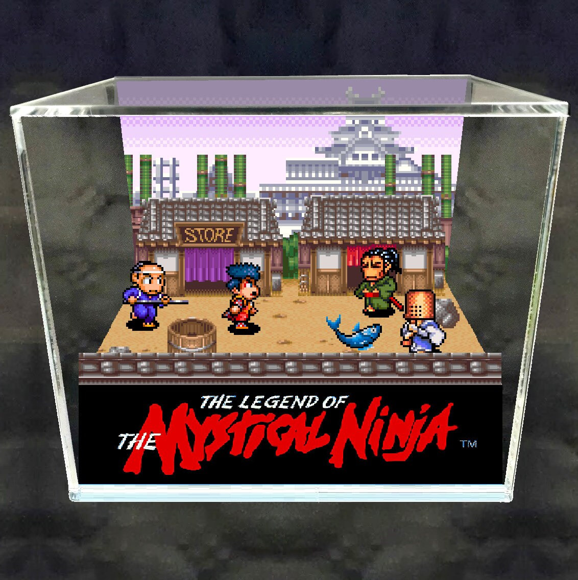 Legend of the Mystical Ninja Cube Diorama - 3D Videogame - Gift