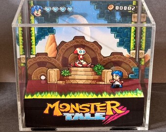 Monster Tale Cube Diorama - 3D Videogame - Gift for Gamer - Shadow Box - Miniature