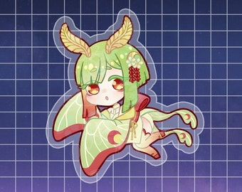 Chibi Luna Moth Girl Holo Keychain (2.5")