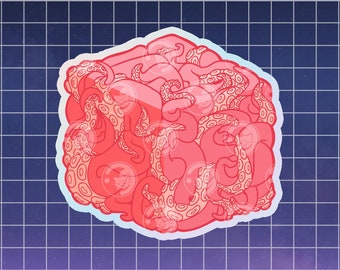 Tentacube 3" holographic sticker