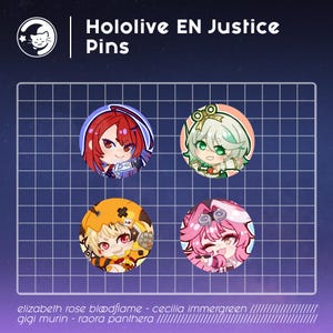 Hololive EN Justice Pins (1.5")