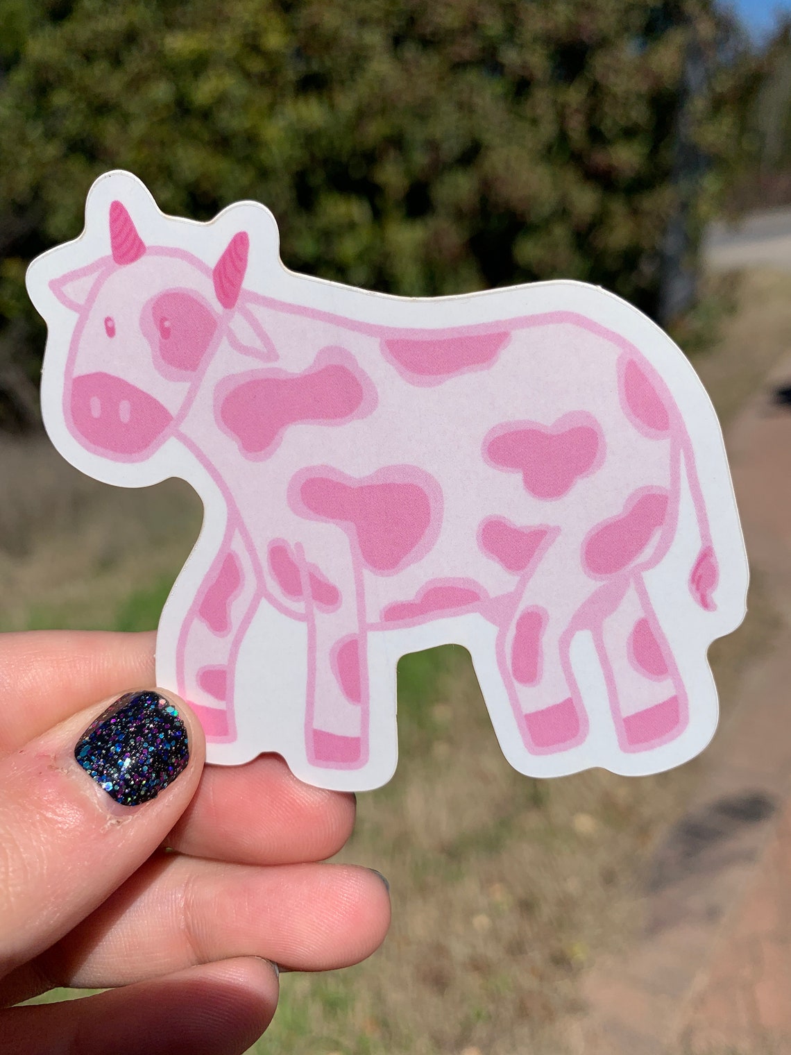 Pink Cow Sticker 3x3 | Etsy
