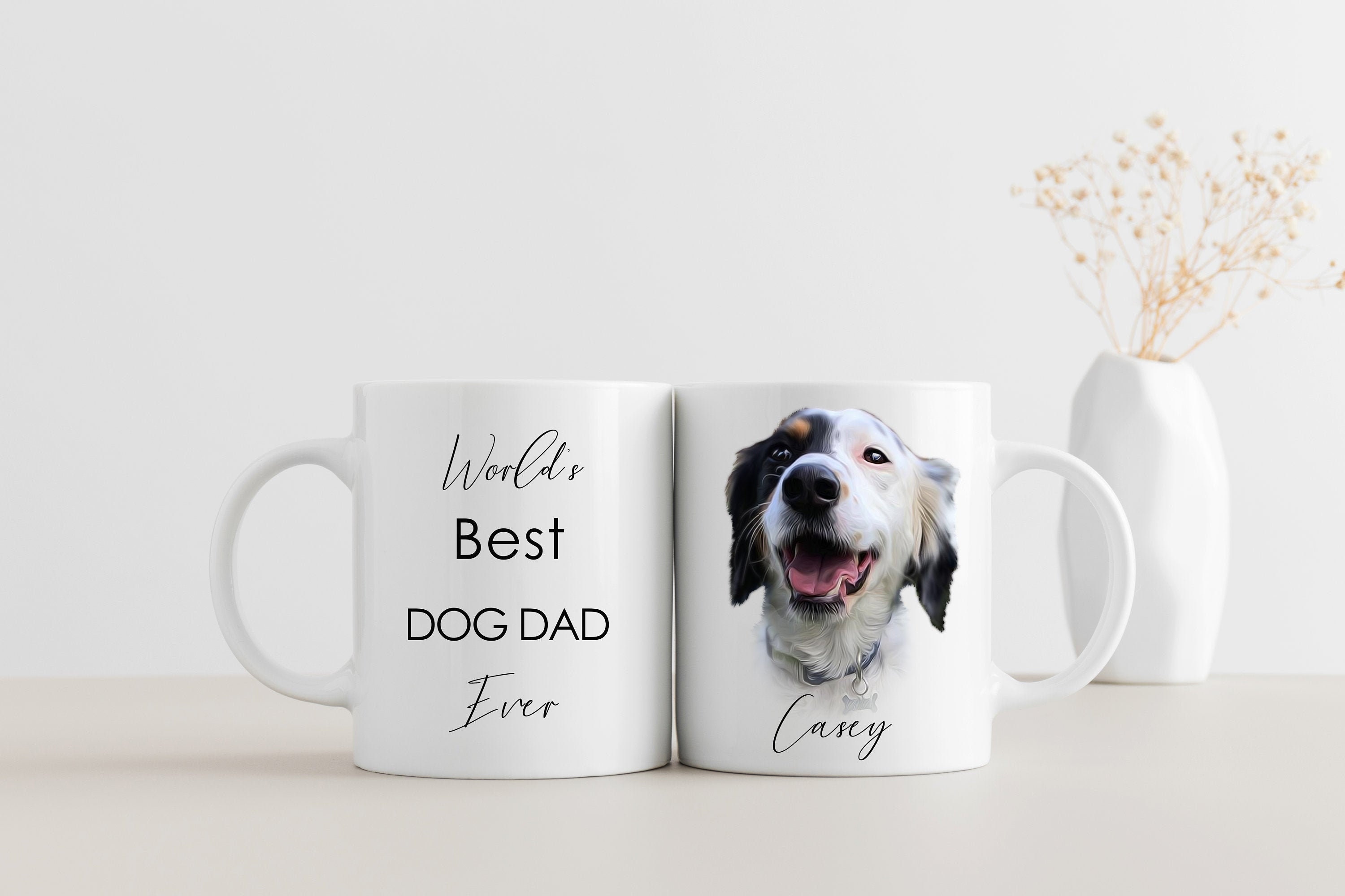 Mug Pour Chien Personnalisé Cadeau Parent Animal de Compagnie, Mug Compagnie avec Le Nom et La Photo