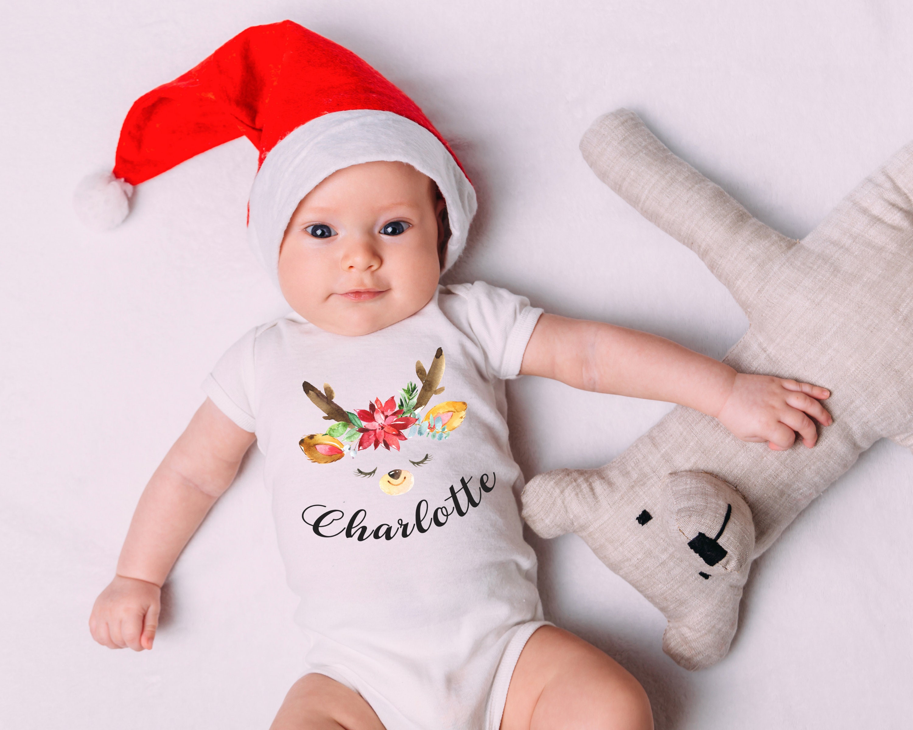 Christmas Onesie for Baby Girl Personalized Custom Baby Etsy