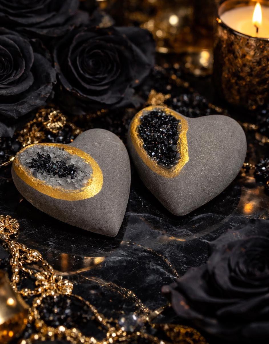 Black Heart Bath Bomb, Geode Bath Bomb, Birthday Gift for Her, Personalized Gift for Her, Natural Bath Bomb, Holiday Gift, Unique Gift